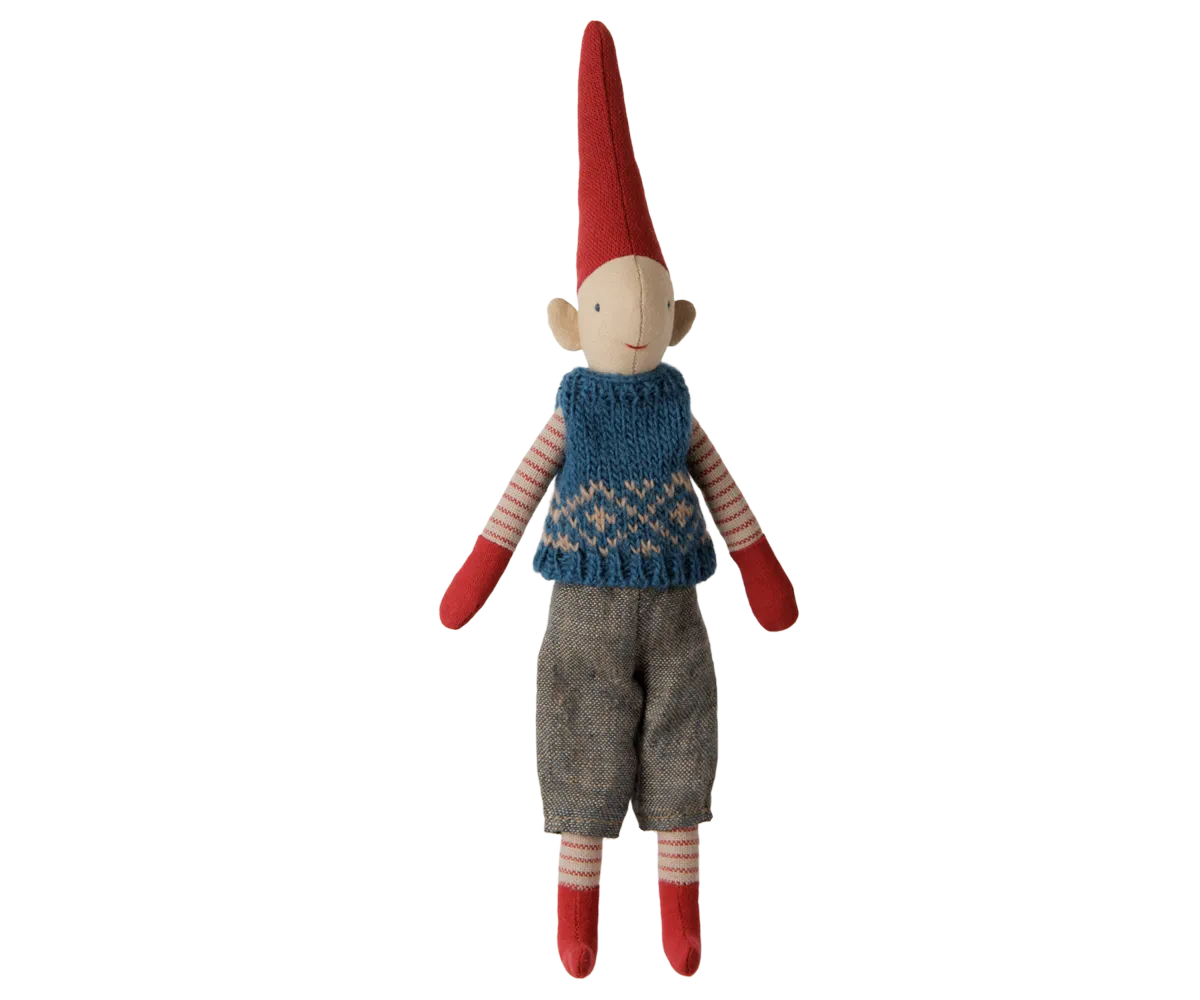 Maileg - Pixy, Größe 1 - Junge - Blaue Strickweste