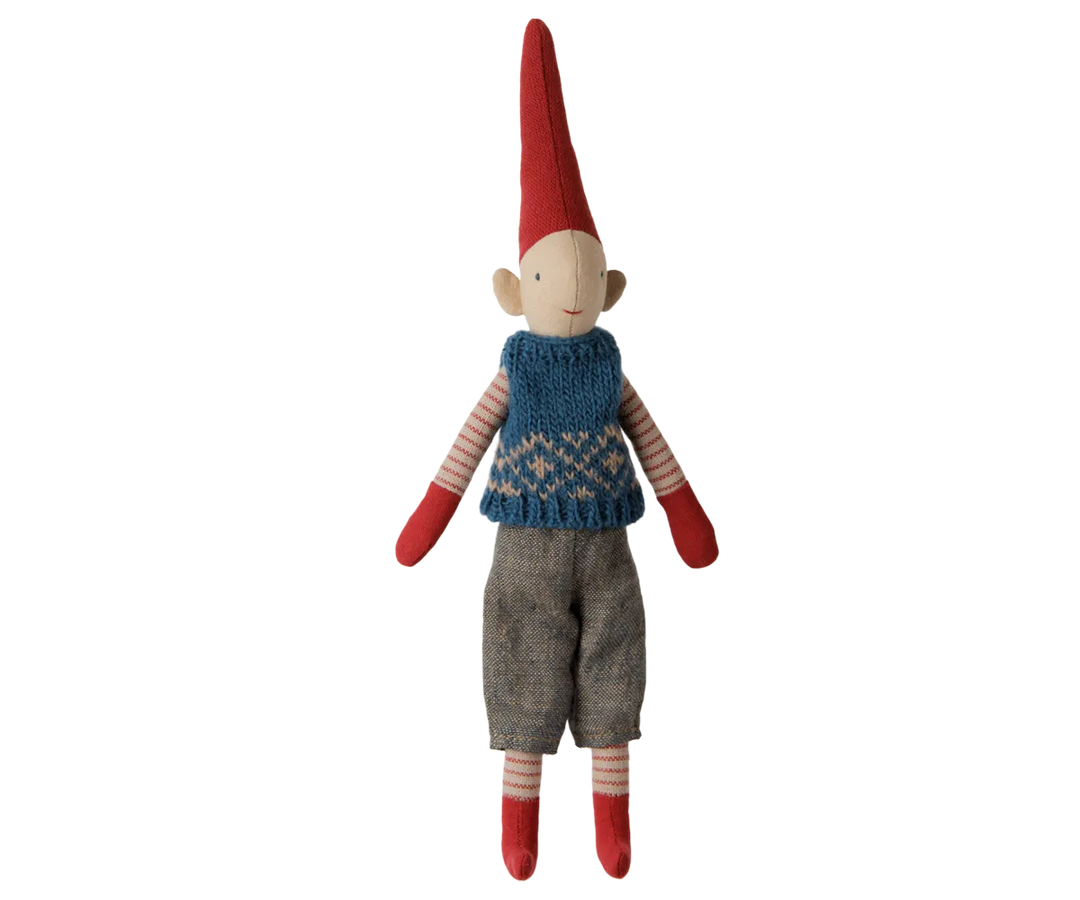 Maileg - Pixy, Größe 1 - Junge - Blaue Strickweste