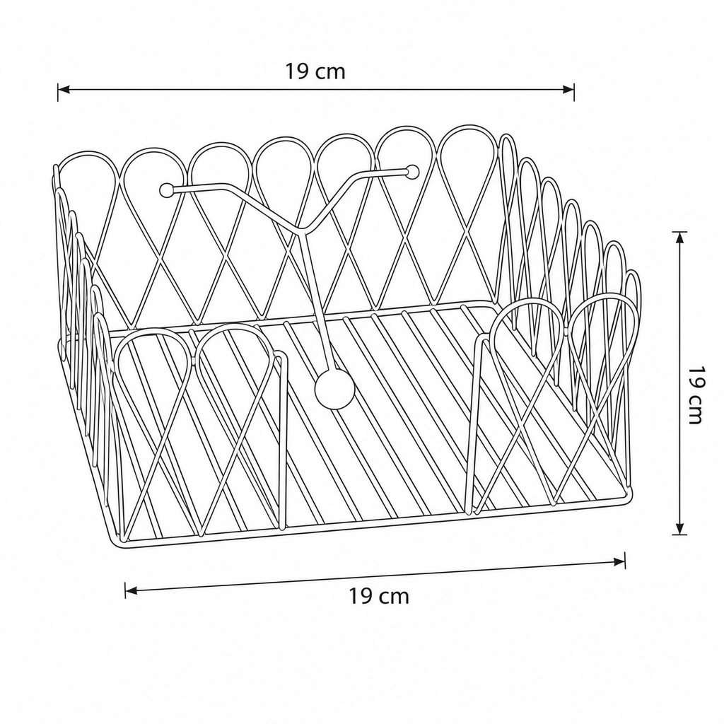 Serviettenhalter aus Draht – Herzdesign 19×19 cm – Alsaba