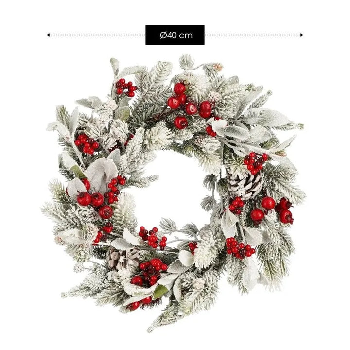 Mica Decorations Türkranz Verschneiter Belfort Grün