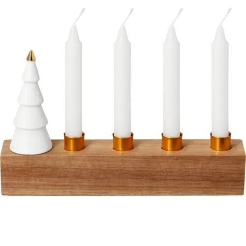 Räder Adventskerzenhalter Adventstanne Holz Braun