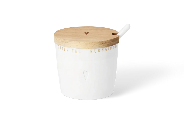 Räder Porzellandose mit Holzdeckel und Löffel