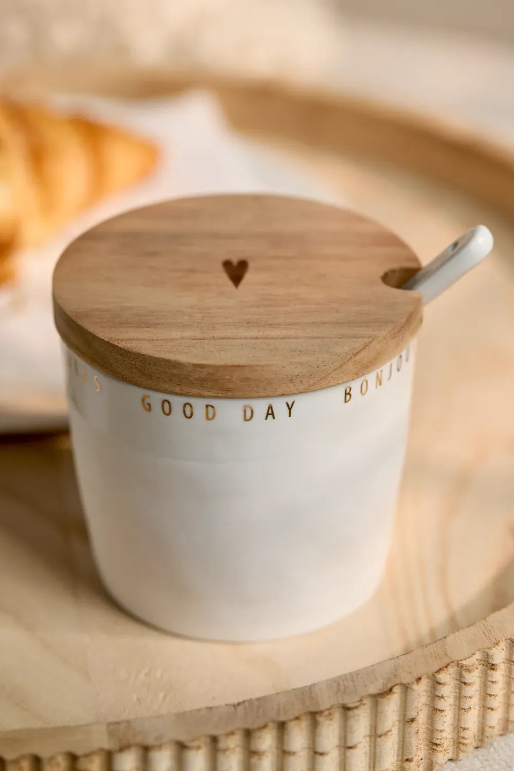 Räder Porzellandose mit Holzdeckel und Löffel