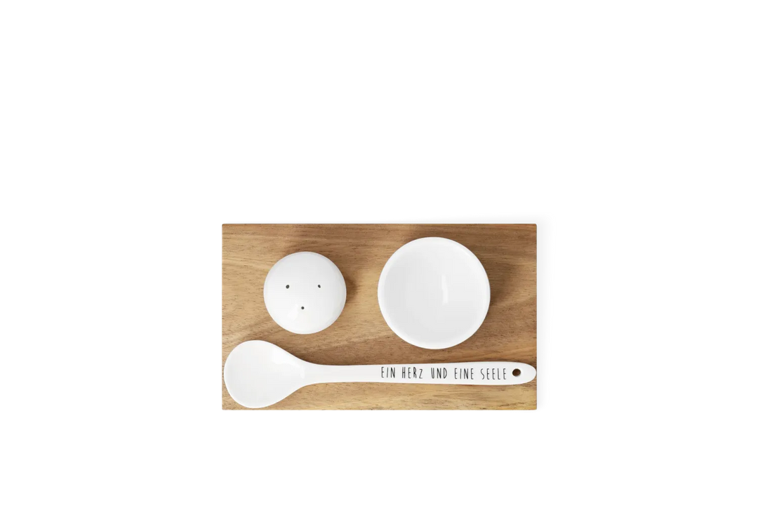 Räder Eierbecher Set Herz Seele Akazienholz Braun