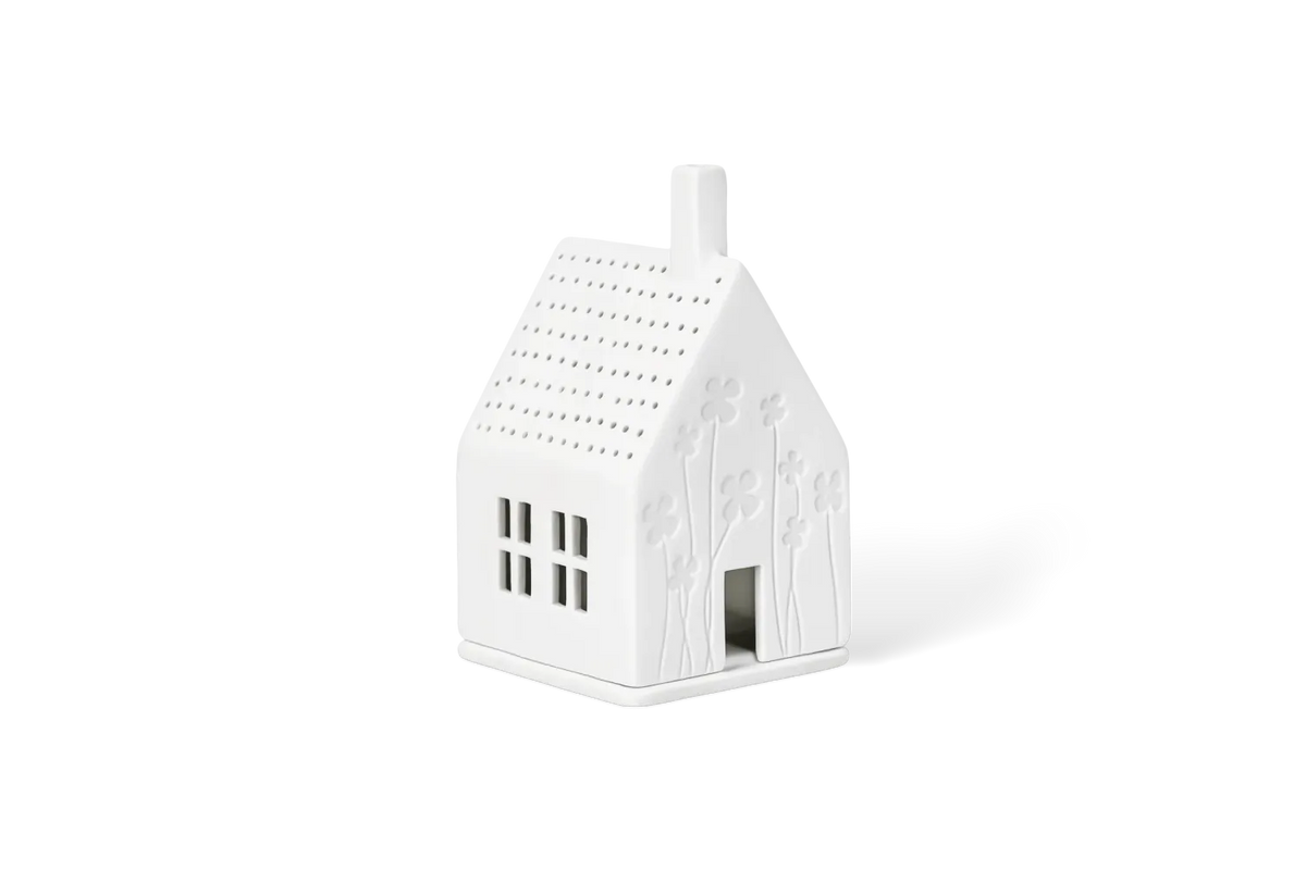 Räder Lichthaus Porzellan Tritt Glück Weiß 13 cm