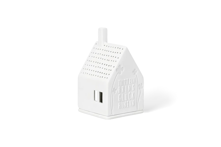 Räder Lichthaus Porzellan Tritt Glück Weiß 13 cm
