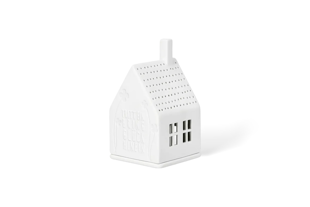 Räder Lichthaus Porzellan Tritt Glück Weiß 13 cm
