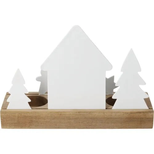 Räder Teelichthalter Lichtszene Lebkuchendorf Holz