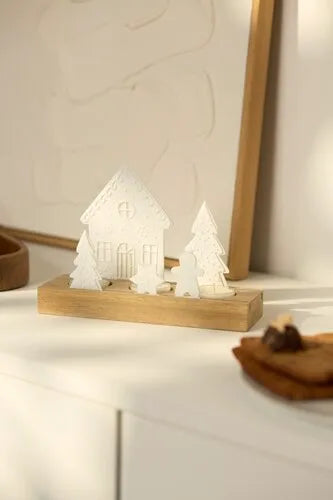 Räder Teelichthalter Lichtszene Lebkuchendorf Holz