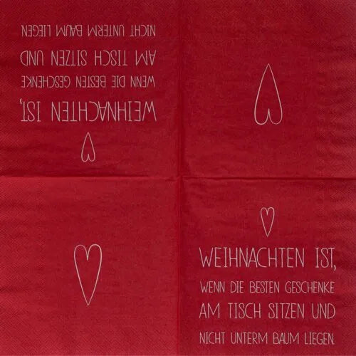 Räder Serviette Geschenke Rot 33,00 cm