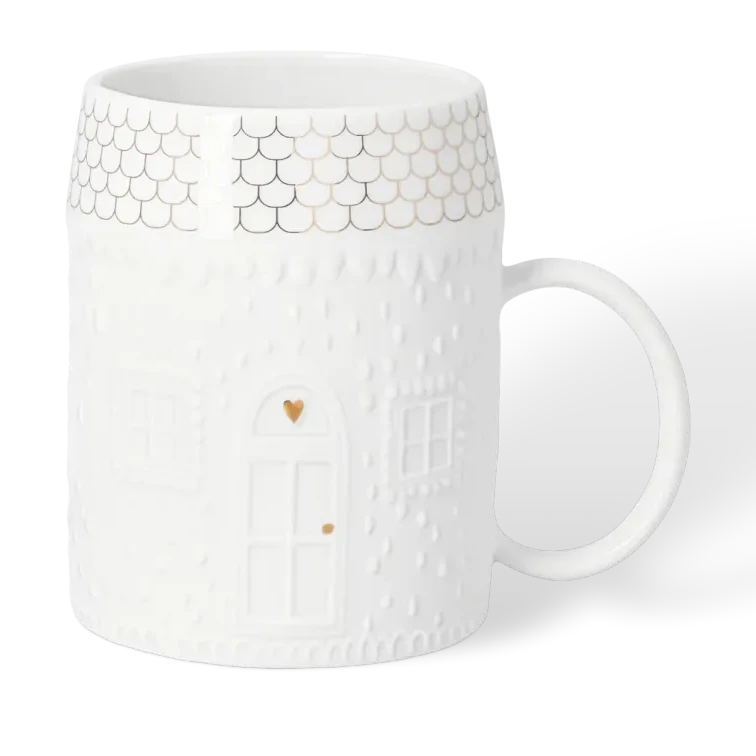 Räder Tasse Porzellantasse Haus Lebkuchen Relief