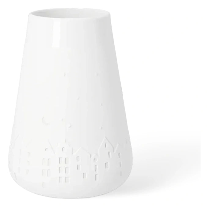 Räder Poesie Porzellanvase Winterstadt Weiß, 20 cm – Alsaba