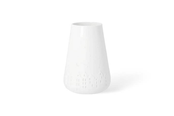 Räder Vase Porzellanvase Poesie Winterstadt Weiß