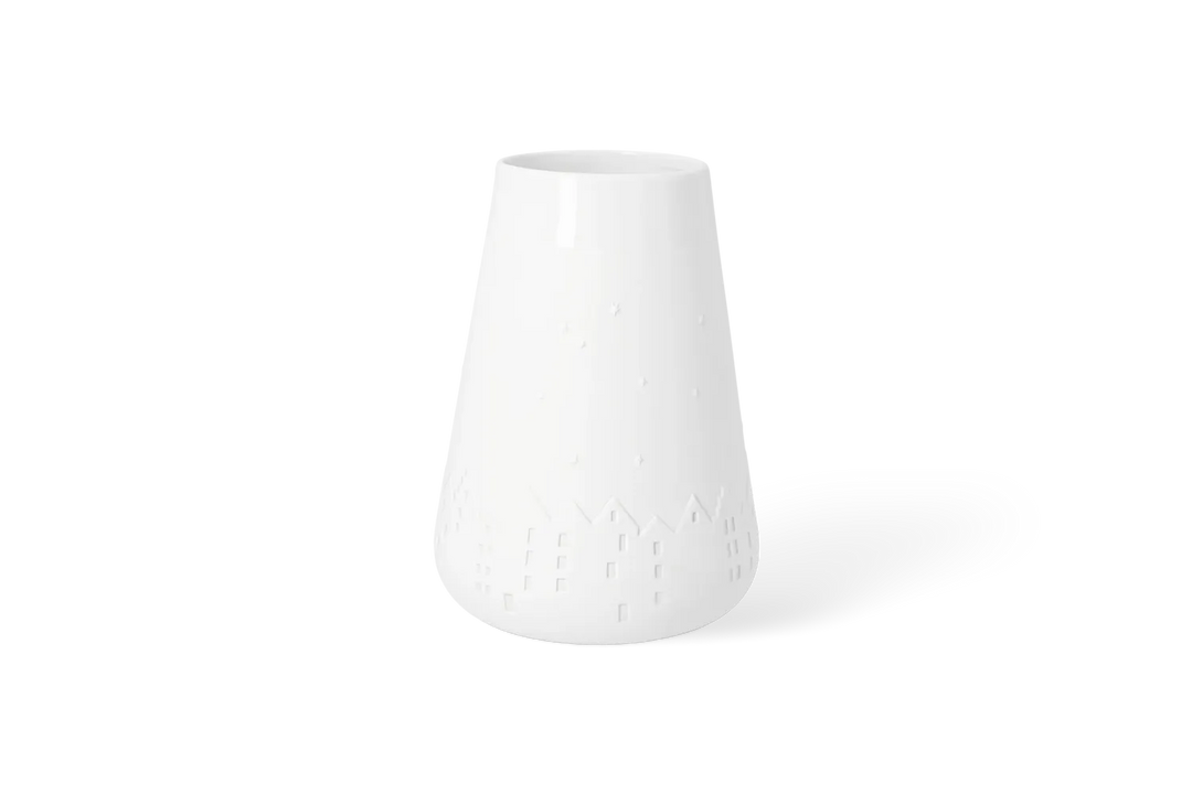 Räder Vase Porzellanvase Poesie Winterstadt Weiß