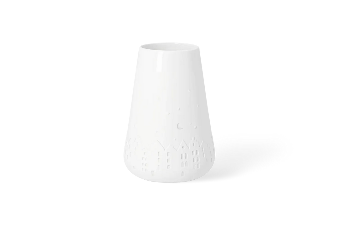 Räder Vase Porzellanvase Poesie Winterstadt Weiß