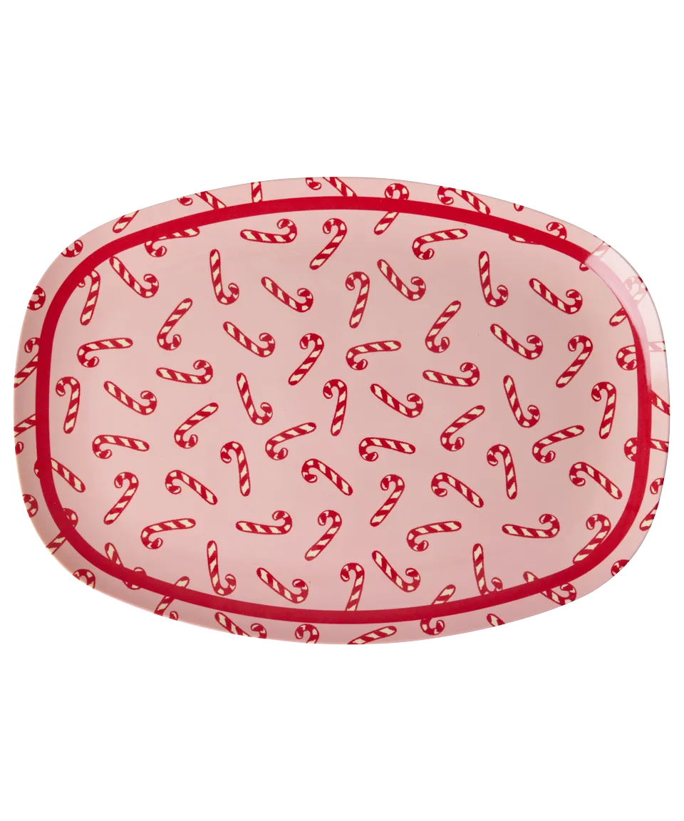 Rice Groß Rechteckig Teller Groß - Pink - Candy Cane