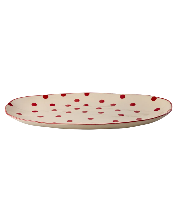 Rice Groß Steingut Servierplatte - Rot