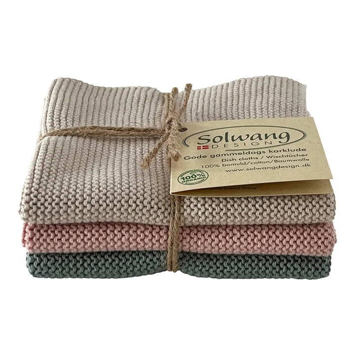 Solwang - Gestrickte Wischtücher Zartes Pastell Kombi – BIO
