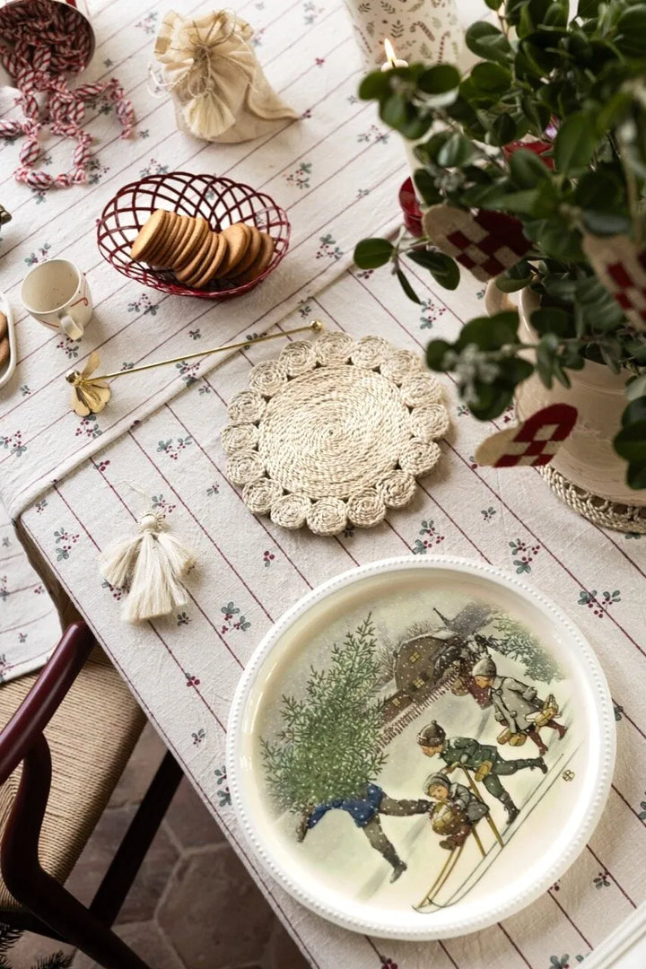 Strömshaga Tischdecke Gerd Bio Baumwolle Cremeweiß