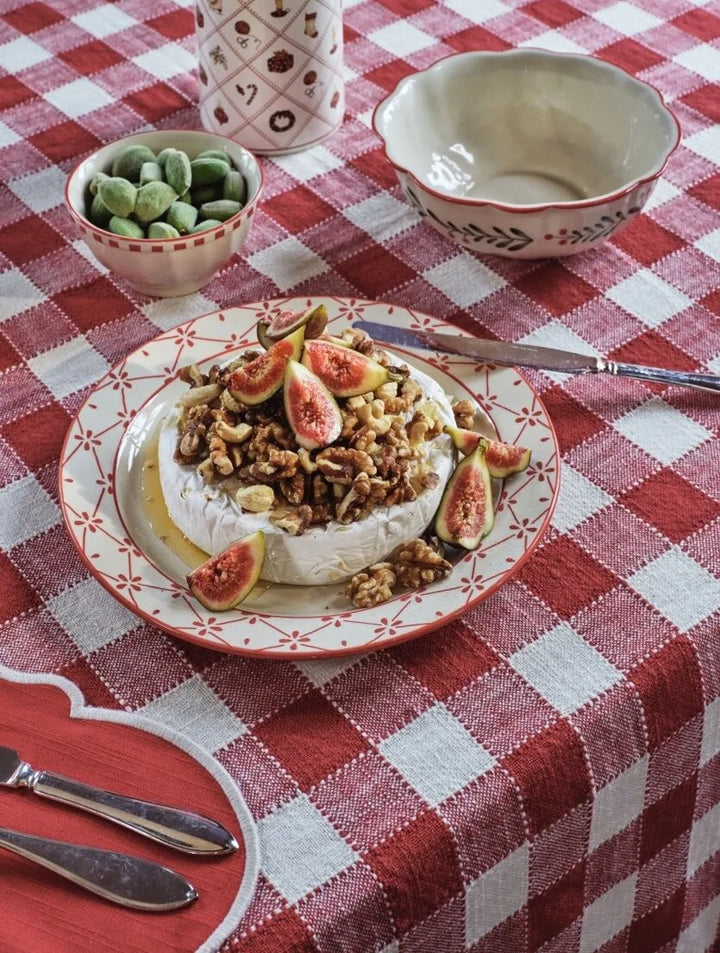 Strömshaga Tischdecke Ida Rüsche Bio Baumwolle Rot