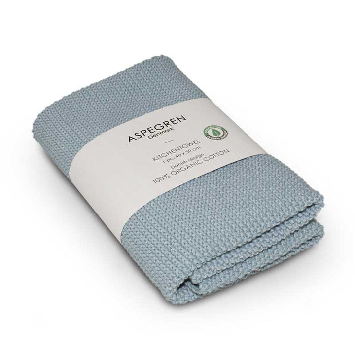 Aspegren - Handtuch Gestricktes Design Solid Skyblue