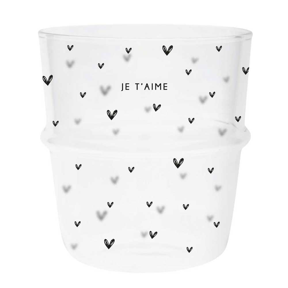 A Bastion Collections – Glas Je Taime Hearts Allover Tasse.