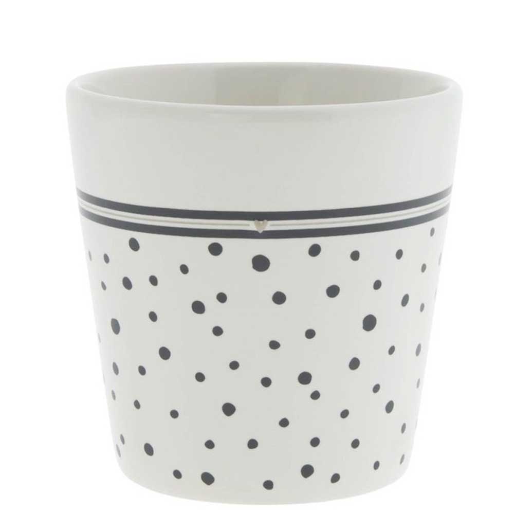 A Bastion Collections - Becher Streifen Titane Black Dots Tasse mit schwarzem Streifen.
