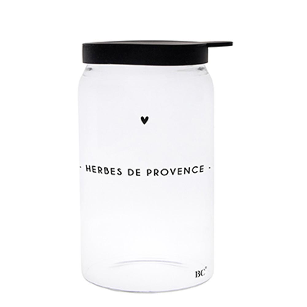 A Bastion Collections – Vorratsglas Small Herbes de Provence mit der Aufschrift „Herbes de Provence“ darauf.