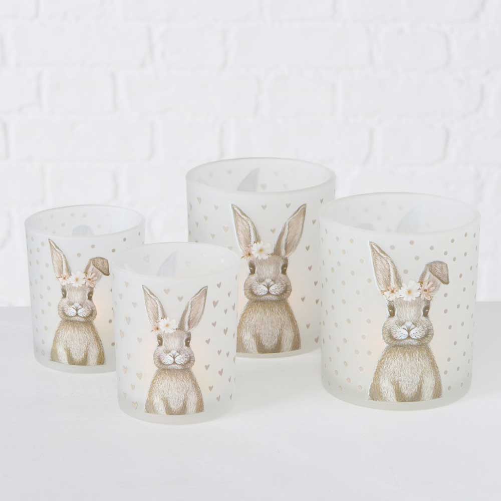 Boltze - Windlicht Bunny Herzen 2er Set