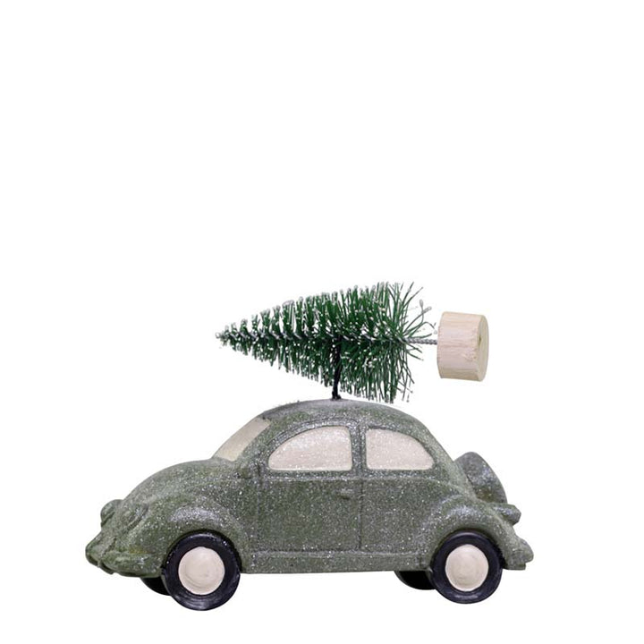 Chic Antique - Auto mit Weihnachtsbaum grün