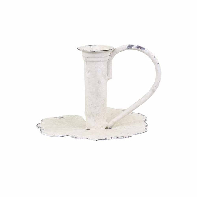 Chic Antique - Kammerleuchter mit Blätter Kerzenhalter antique creme