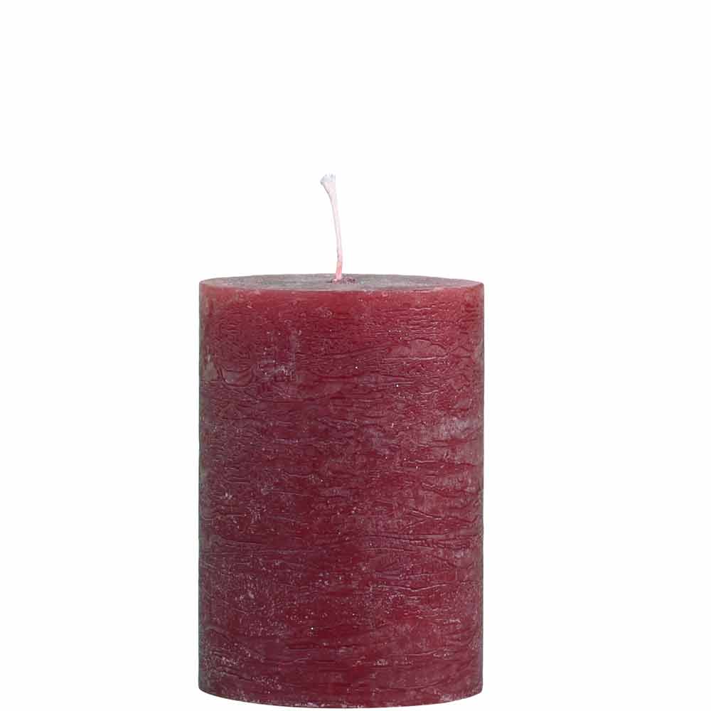 Rustikale Stumpenkerze Bordeaux 10 cm – Chic Antique – Alsaba