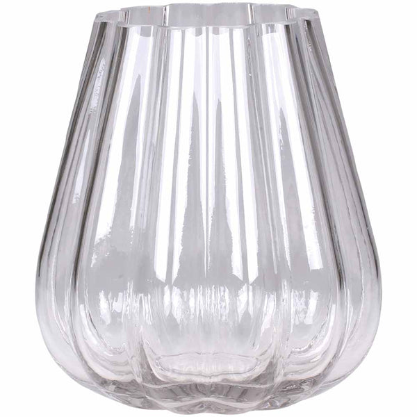 Klare Rillenvase