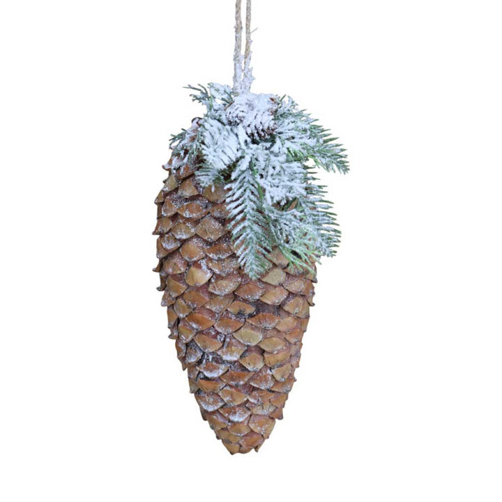 Chic Antique - Anhänger Fleur Tannenzapfen mit Schnee und Glitzer