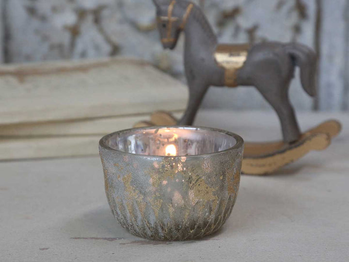 Chic Antique - Teelichthalter mit Gold-Glimmer 5 cm