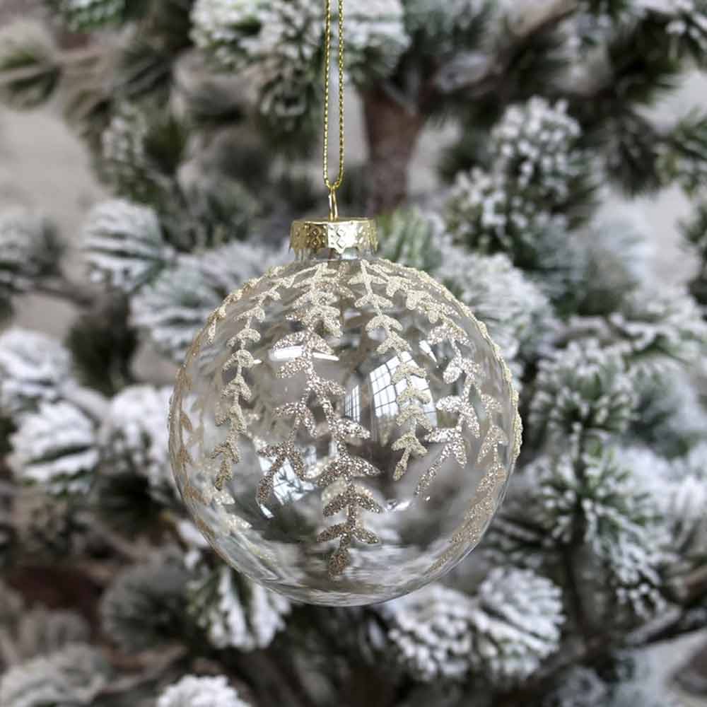 Chic Antique - Weihnachtskugel mit Glitzer klar