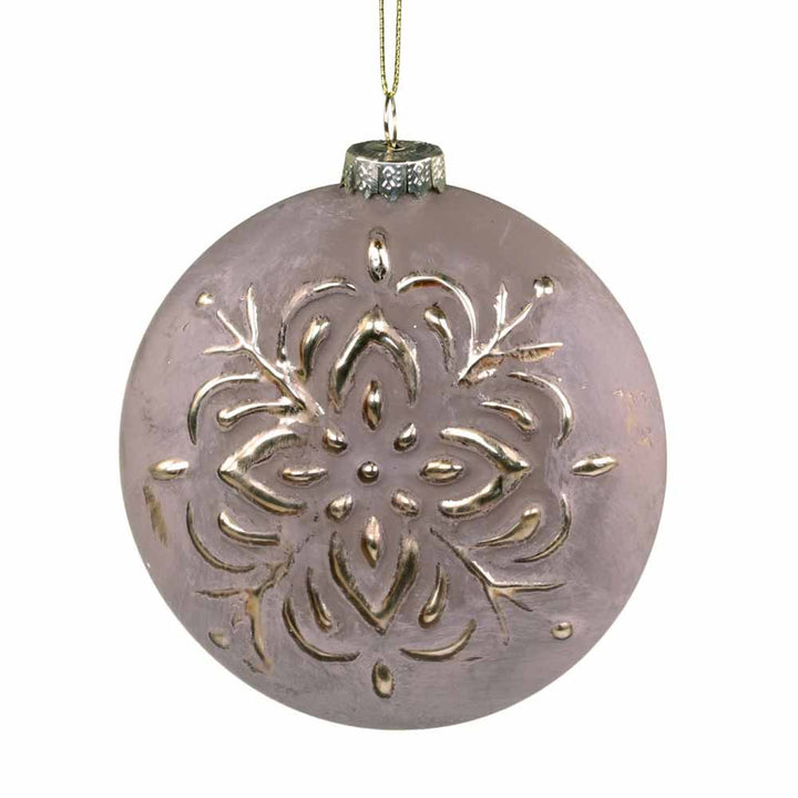 Chic Antique - Weihnachtskugel mit Goldmuster flach