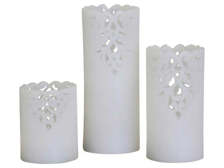 Chic Antique - LED Kerze Lace weiß groß