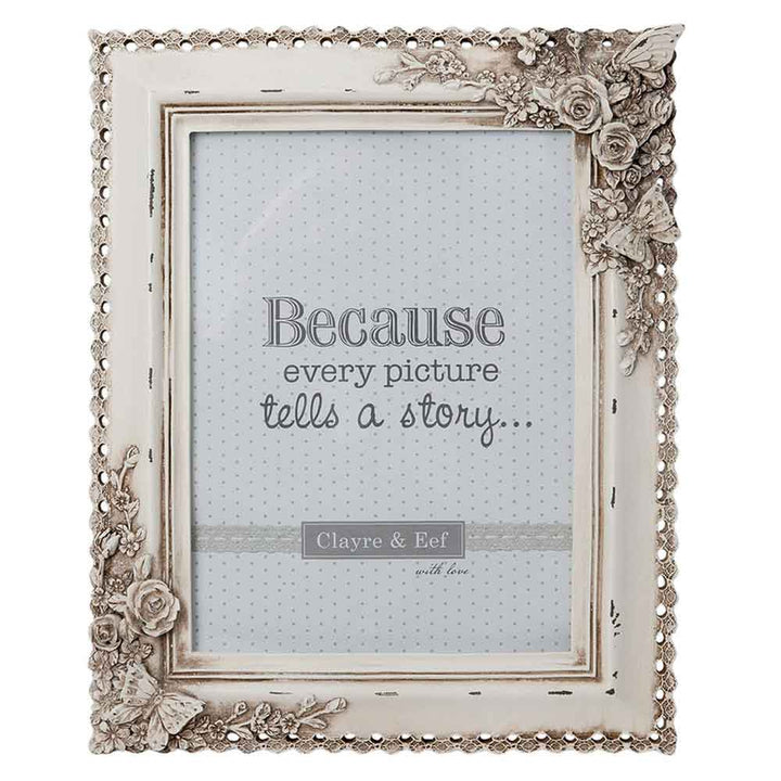 Clayre & Eef - Fotorahmen Butterfly Shabby Chic (Fotoformat 15 x 20 cm)