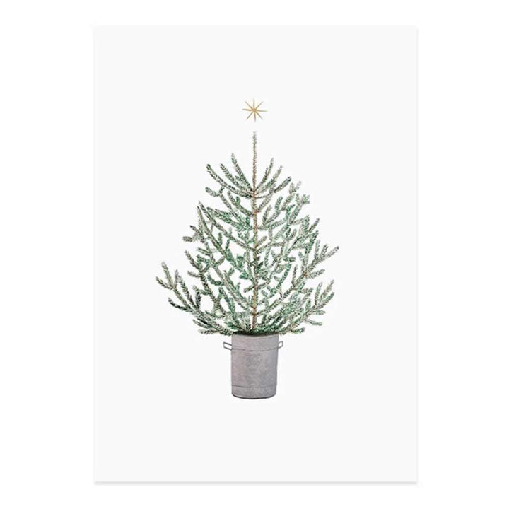 Eulenschnitt - Postkarte Aquarell Christmas Tree