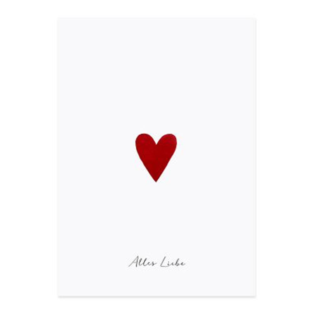 Eulenschnitt - Postkarte Herz Alles Liebe