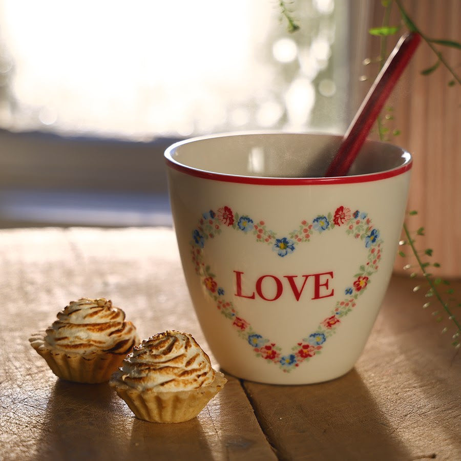 GreenGate - Heart Love Latte Cup white