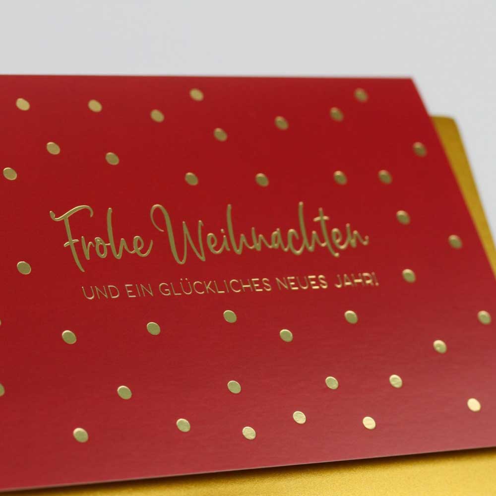 Grafikwerkstatt - Doppelkarte Frohe Weihnachten mit Goldveredelung