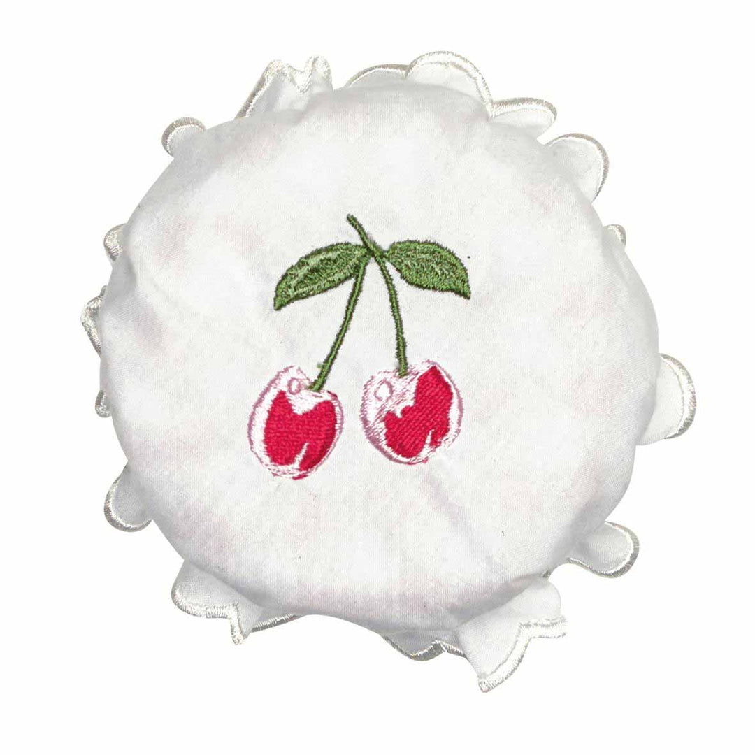 GreenGate - Cherry Berry Marmeladenglasbezug white mit Stickerei