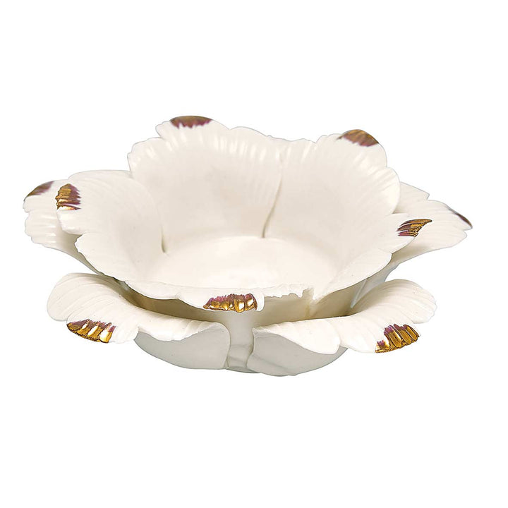 GreenGate - Flower Kerzenhalter weiss mit gold