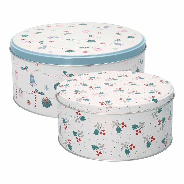 GreenGate - Jingle Bell runde Aufbewahrungsboxen white 2er Set