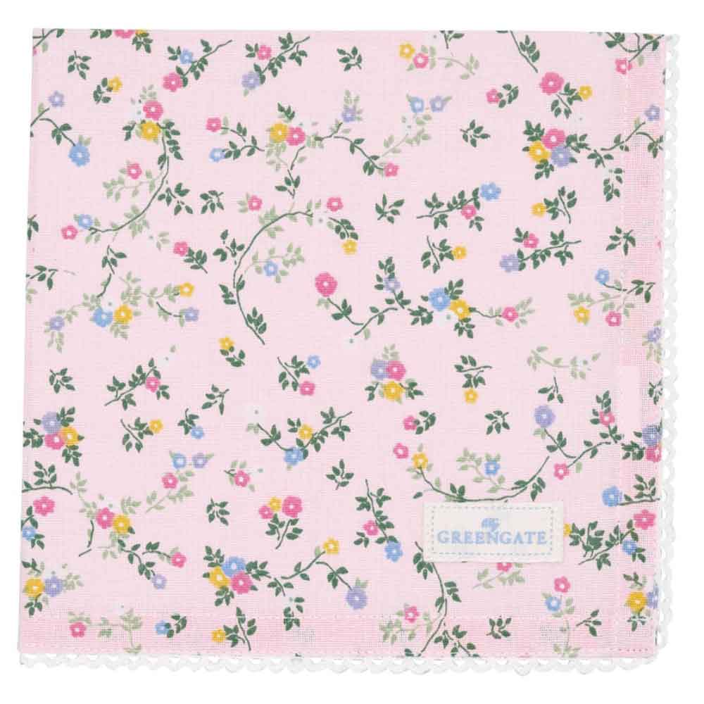 GreenGate - Leona Stoffserviette mit Spitze pale pink
