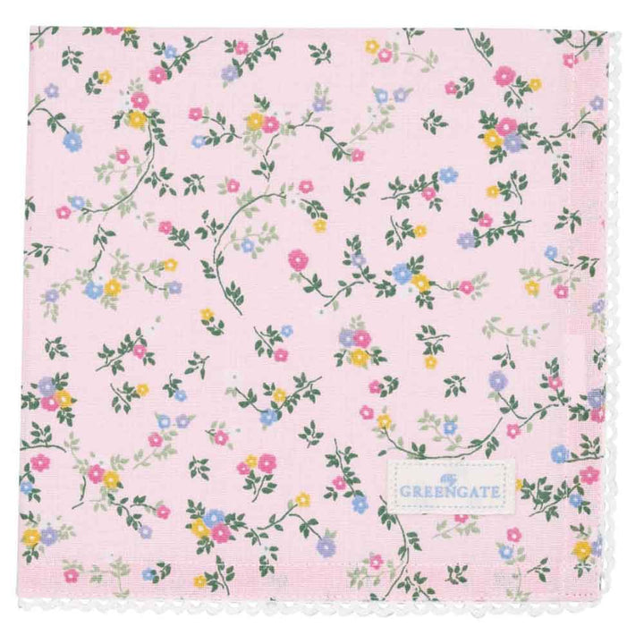 GreenGate - Leona Stoffserviette mit Spitze pale pink