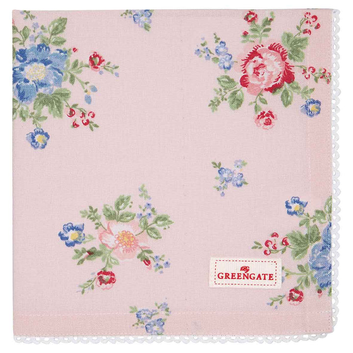 GreenGate - Roberta Stoffserviette mit Spitze pale pink