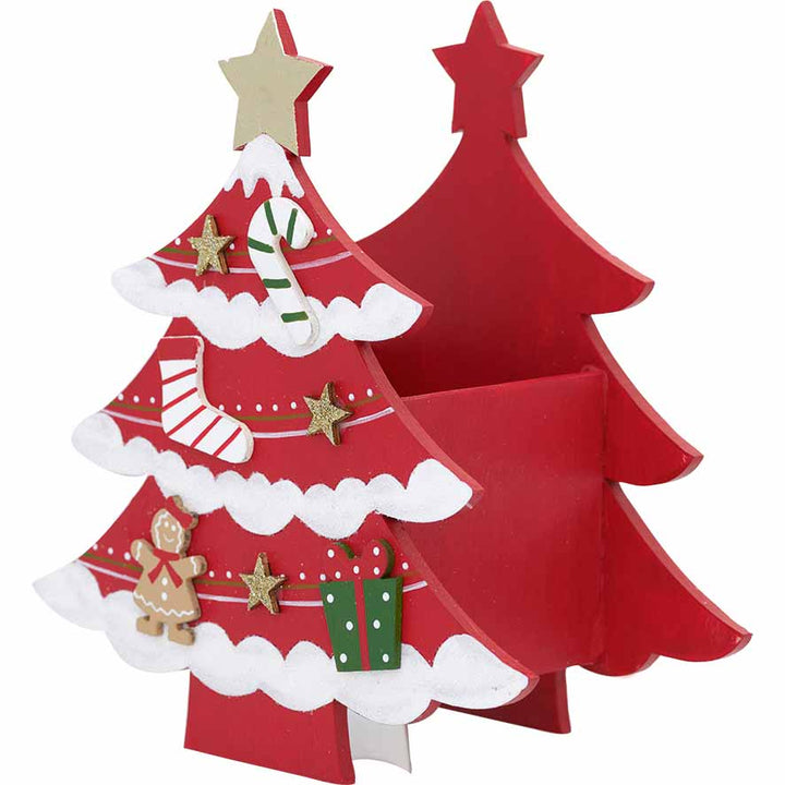 GreenGate - Weihnachtsbaum mit Fach red medium